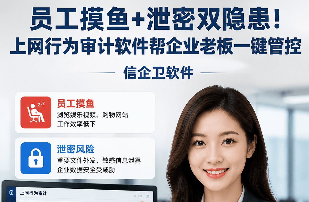 员工摸鱼+泄密双隐患！上网行为审计软件帮企业老板一键管控 