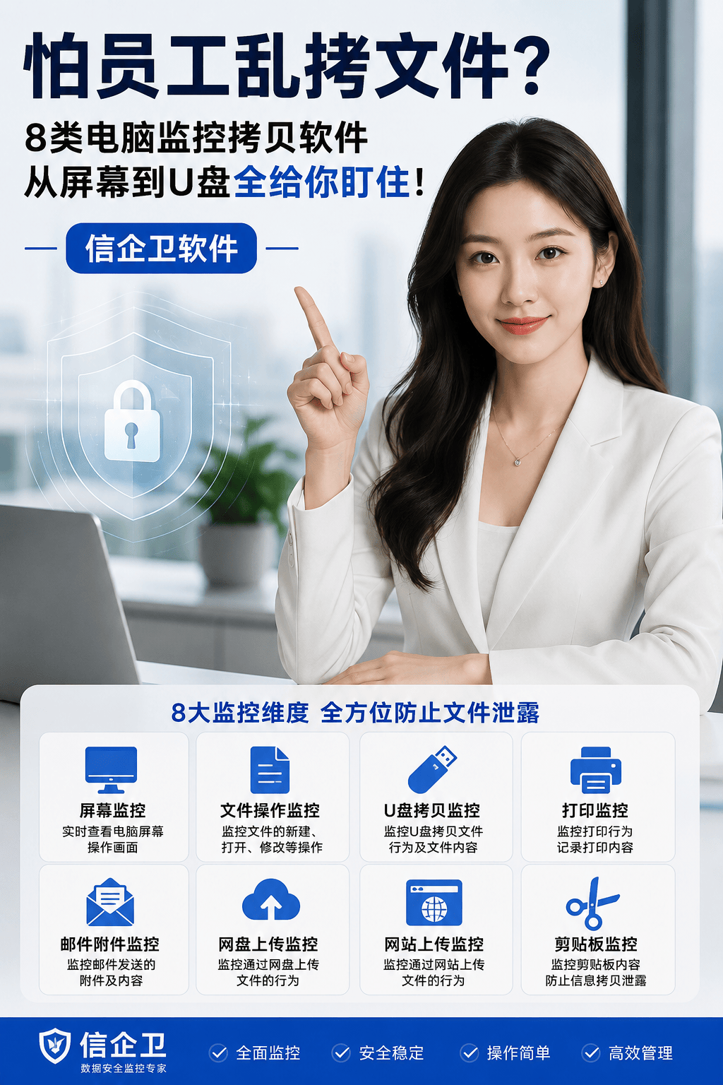 怕员工乱拷文件？8类电脑监控拷贝软件，从屏幕到U盘全